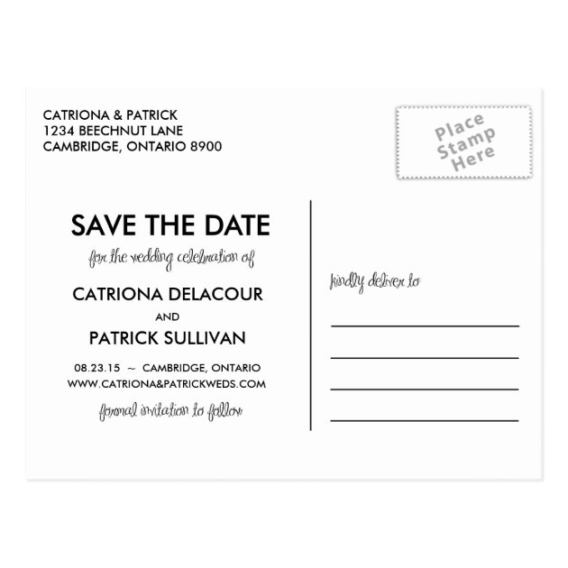 Cute Handwritten Script Save The Date Postcard