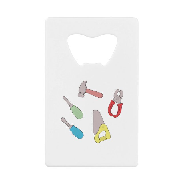 Cute Handyman Tools Credit Card Bottle Opener (Front)