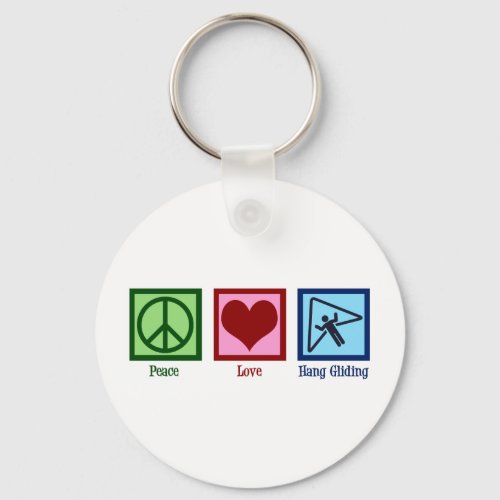 Cute Hang Glider Peace Love Hang Gliding Company Keychain