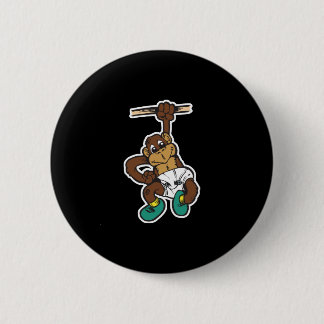 cute hanging baby monkey button