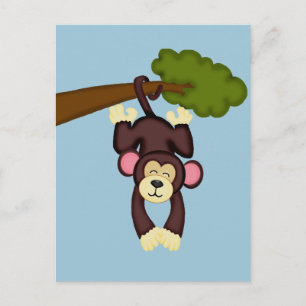 Cute Hanging Monkey Postcard