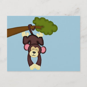 Cute Hanging Monkey Postcard