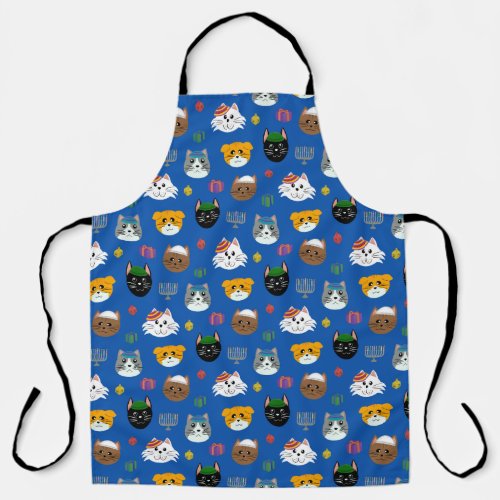 Cute Hannukah Cat Patterned Apron