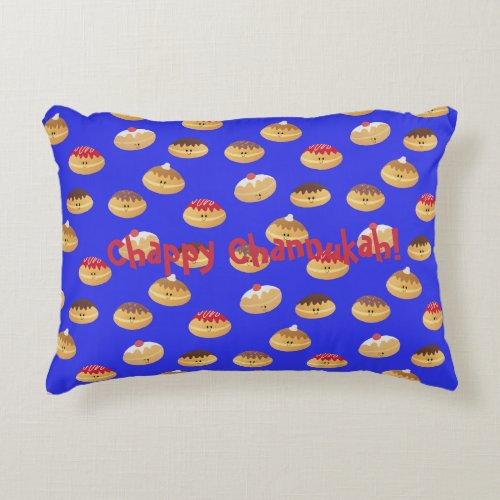 Cute Hannukah doughnut patterned  Accent Pillow