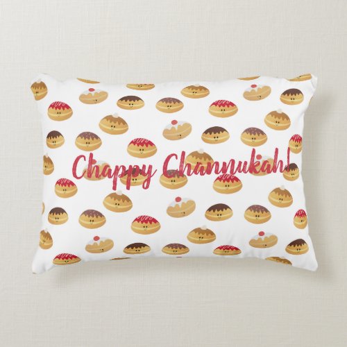Cute Hannukah doughnut patterned pillow Accent Pillow