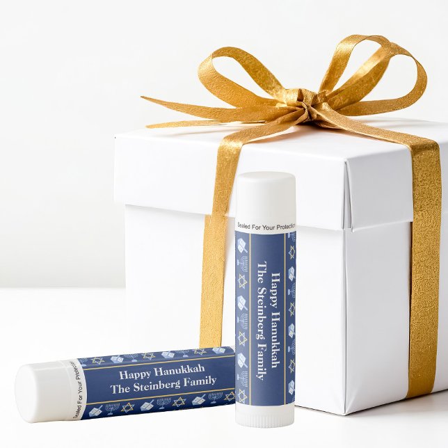 Cute Hanukkah Dreidel Menorah Custom Party Favor Lip Balm (Creator Uploaded)
