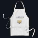 Cute Hanukkah Festival of Lights Latke To Do Today Adult Apron<br><div class="desc">Our "I Have a Latke to do Today" apron is a cute Hanukkah Festival of lights design with a little play on Hanukkah words. {Fun, right?} The typography is modern block in navy blue combined with modern script in gold. The graphic is a watercolor menorah with a cute floral bouquet...</div>