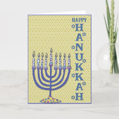 Cute Hanukkah Menorah Holiday Card