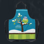Cute Hanukkah Owl & Menorah in Snowy Tree Colorful Apron<br><div class="desc">This Cute, Colorful Hanukkah Owl & Menorah in a Snowy Tree is totally fun! The Colorful Cartoon style will delight kids of all ages, Apron is designed to make people smile. Includes the words "Light up the Night" and space for your name. All text can be easily changed or deleted....</div>