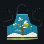 Cute Hanukkah Owl & Menorah Snowy Tree  for Kids Apron<br><div class="desc">This Cute, Colorful Hanukkah Owl & Menorah in a Snowy Tree is totally fun! The Colorful Cartoon style will delight kids of all ages, Apron is designed to make kids smile this holiday season. Includes the words "Light up the Night" and space for your name. All text can be easily...</div>