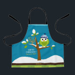 Cute Hanukkah Owl & Menorah Snowy Tree  for Kids Apron<br><div class="desc">This Cute, Colorful Hanukkah Owl & Menorah in a Snowy Tree is totally fun! The Colorful Cartoon style will delight kids of all ages, Apron is designed to make kids smile this holiday season. Includes the words "Light up the Night" and space for your name. All text can be easily...</div>
