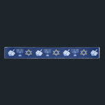 Cute Hanukkah Pattern Satin Ribbon<br><div class="desc">Beautiful Hanukkah ribbon in pretty blue with a cool pattern of Judaism star,  dreidel for fun Chanukah games,  and the Jewish menorah for the holiday.</div>