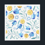 Cute Hanukkah Watercolor Bar Bat Mitzvah Jewish Napkins<br><div class="desc">Perfect napkins for a hanukkah party, bat mitzvah, bar mitzvah, jewish wedding, jewish holidays or other Jewish celebration! Hand made watercolor art for you! FULLY CUSTOMIZABLE! Click "edit using design tool" to add text, adjust colors and placements (or check my shop for designs with editable text). THANK YOU FOR SUPPORTING...</div>