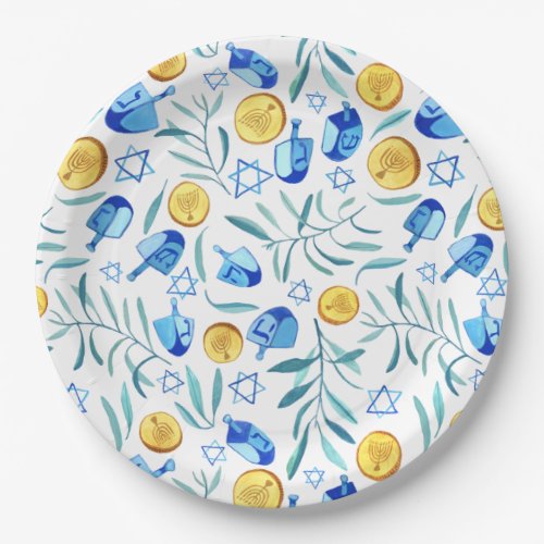 Cute Hanukkah Watercolor Bar Bat Mitzvah Jewish