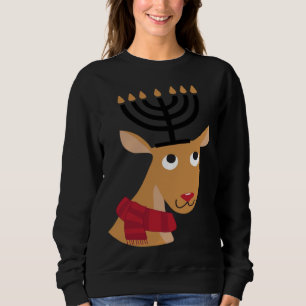 Cute Hanukkah Winter Holidays jewish Animal Deer Sweatshirt