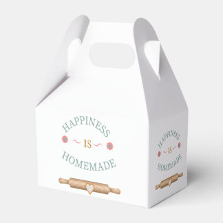 Cute Happiness Is Homemade Baking Quote Favor Boxes