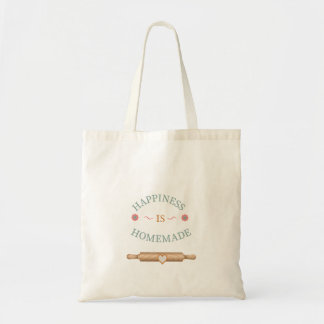 Cute Happiness Is Homemade Baking Quote Tote Bag