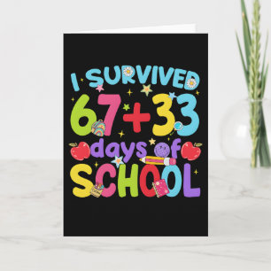 Cute happy 100 days of school first day of school card