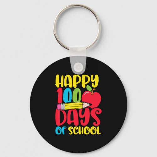 Cute Happy 100 Days Of School Teachers And Kids 1 Keychain