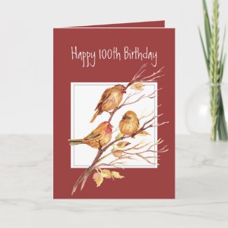 Cute Happy 100th Birthday Song Sparrows