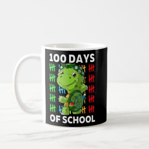 Cute Happy 100th Day Of School Turtle Teacher 100  Coffee Mug