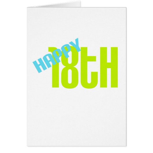 Cute, "Happy 18th" design Cards (Front)