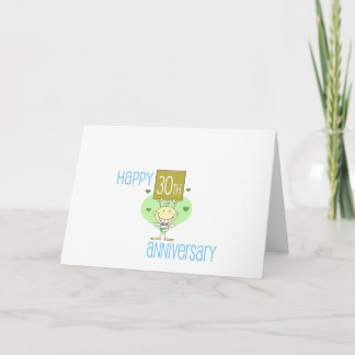 Cute, "Happy 30th Anniversary" design Card