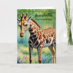 Cute Happy 3rd Birthday Granddaughter Cute Giraffe Card<br><div class="desc">Cute Happy 3rd Birthday Granddaughter Cute Giraffe Card</div>