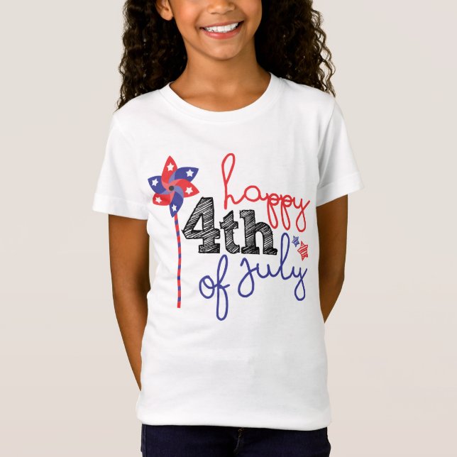 Cute Happy 4th of July Holiday t-shirt (Front)