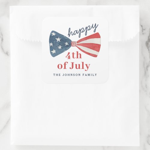 Cute Happy 4th of July  Square Sticker