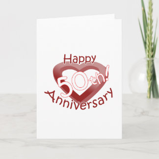 Cute, "Happy 50th Anniversary" Heart design Card