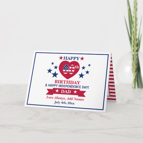 Cute Happy 60th Birthday  Happy Independence Day Card