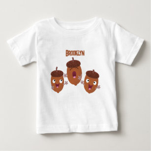 Cute happy acorns singing cartoon for kids baby T-Shirt