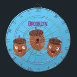 Cute happy acorns singing cartoon for kids dart board<br><div class="desc">These cute happy acorns are singing in fun cartoon style just for kids! Lots of nutty fun from the forest!</div>