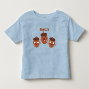 Cute happy acorns singing cartoon for kids toddler t-shirt