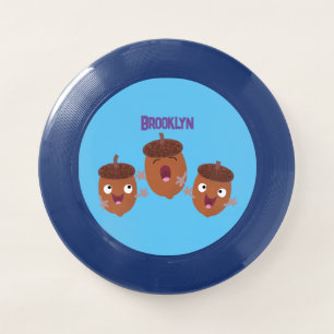 Cute happy acorns singing cartoon for kids Wham-O frisbee