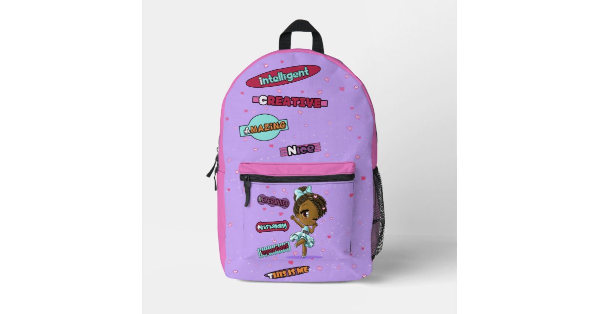Cute Happy African American Girl Nice Printed Backpack | Zazzle