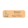 Cute happy alpaca with butterfly cartoon name tag