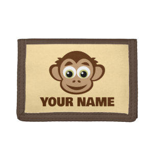 Cute happy ape cartoon personalized kid's wallet