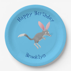 Cute happy Australian bilby birthday personalised Paper Plates