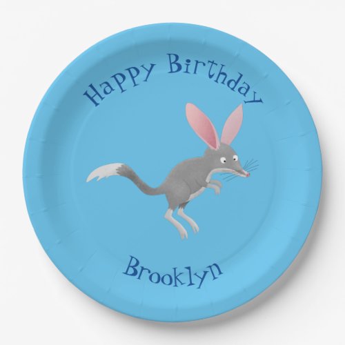 Cute happy Australian bilby birthday personalised Paper Plates