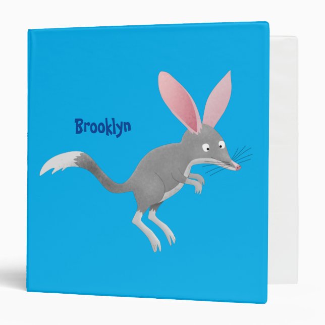 Cute happy Australian bilby cartoon 3 Ring Binder (Front/Inside)