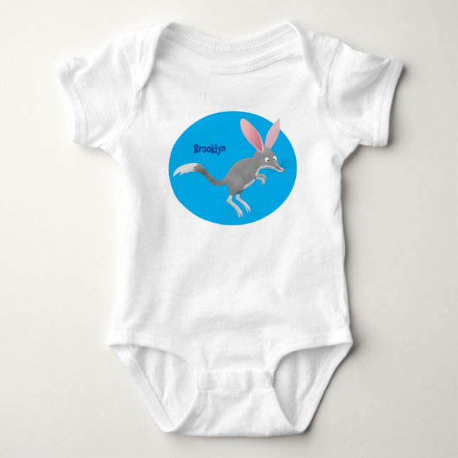 Cute happy Australian bilby cartoon Baby Bodysuit (Front)