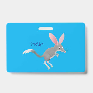 Cute happy Australian bilby cartoon Badge