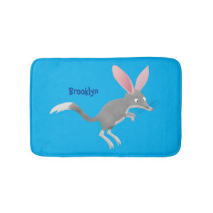 Cute happy Australian bilby cartoon Bath Mat