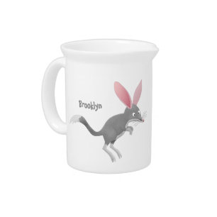 Cute happy Australian bilby cartoon Beverage Pitcher
