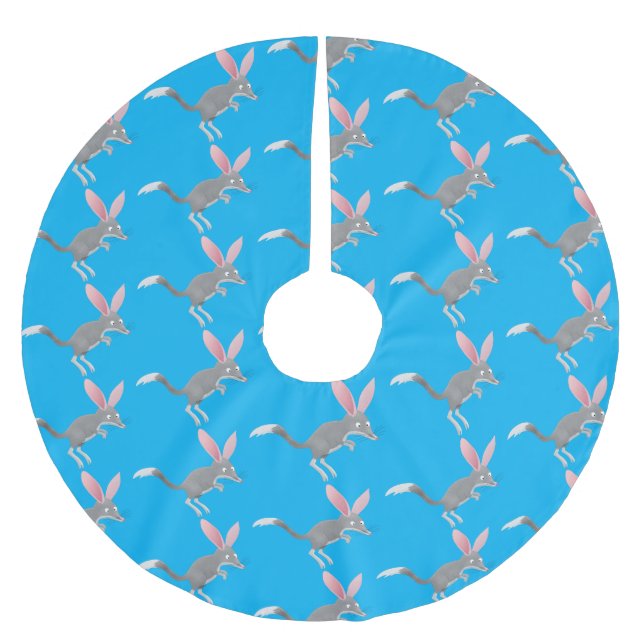 Cute happy Australian bilby cartoon Brushed Polyester Tree Skirt (Front)