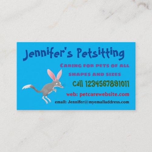 Cute happy Australian bilby cartoon Business Card