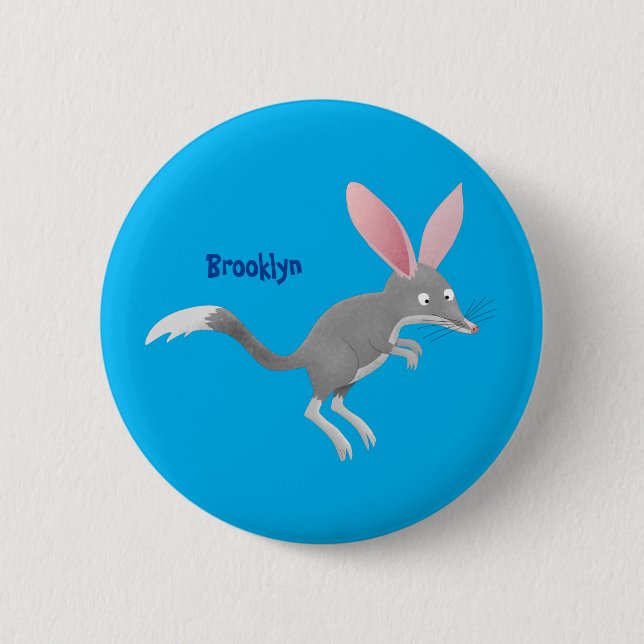 Cute happy Australian bilby cartoon Button (Front)