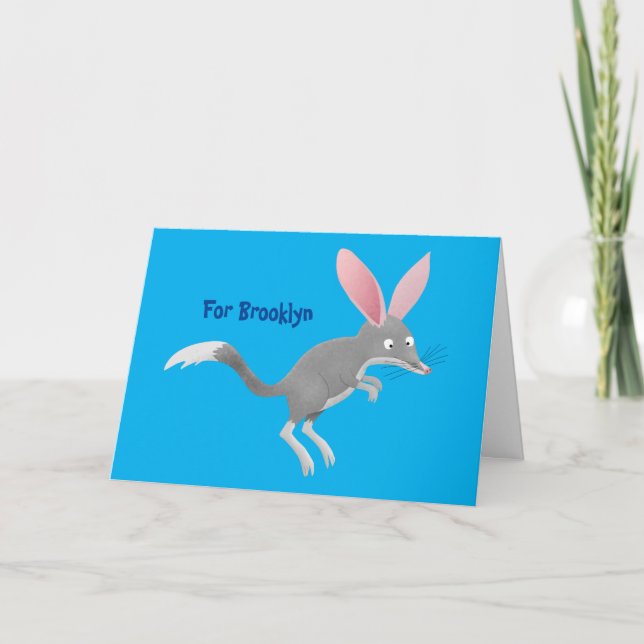 Cute happy Australian bilby cartoon Card (Front)